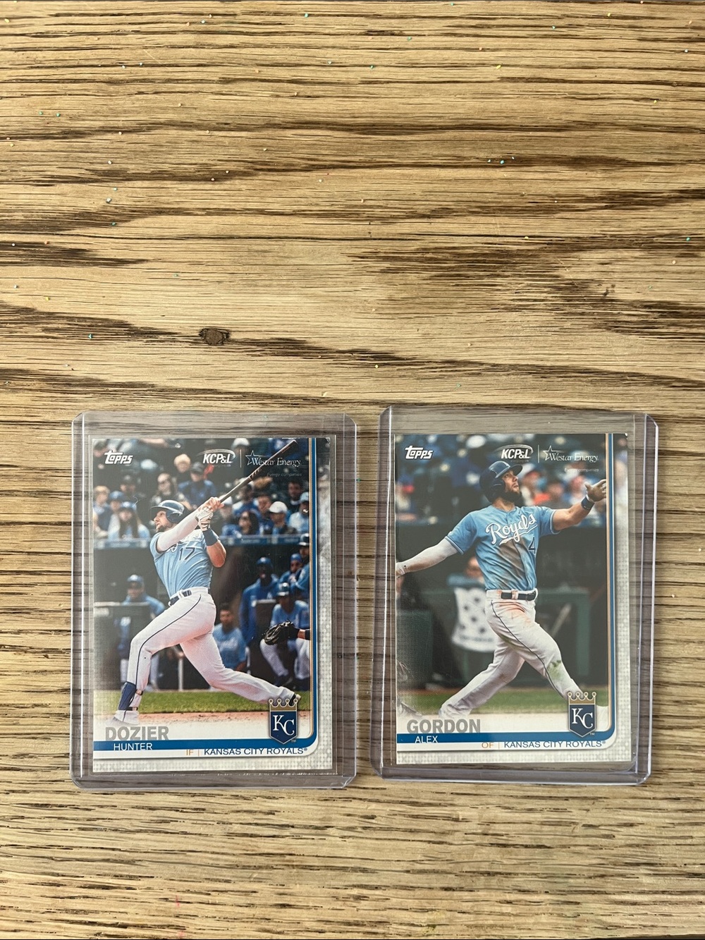 Topps KC Royals Baseball Card Lot - Hunter Dozier & Alex Gordon - Light Blue